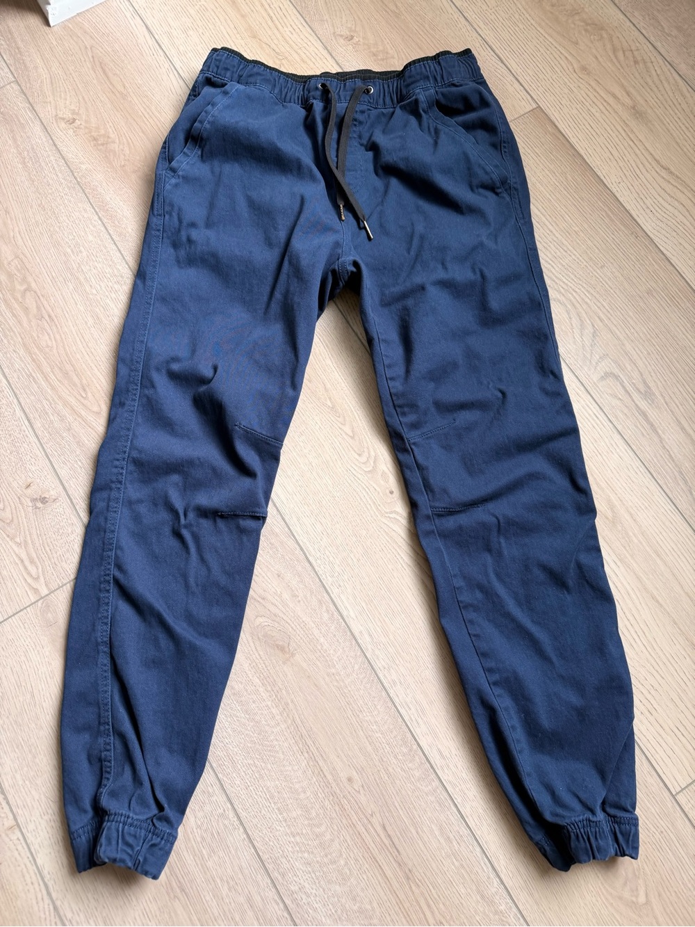 Plugg Men's Navy Blue Drawstring Cotton Joggers Size S (29-31)